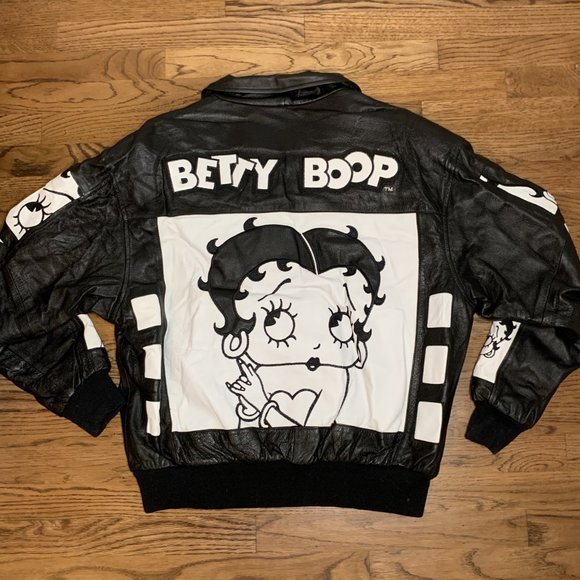 Vintage Betty Boop American Toons Adult Leather Jacket Size Large - Picture 7 of 8